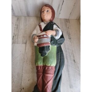 Vintage RARE drummer boy blow mold Xmas nativity scene lawn Shepherd